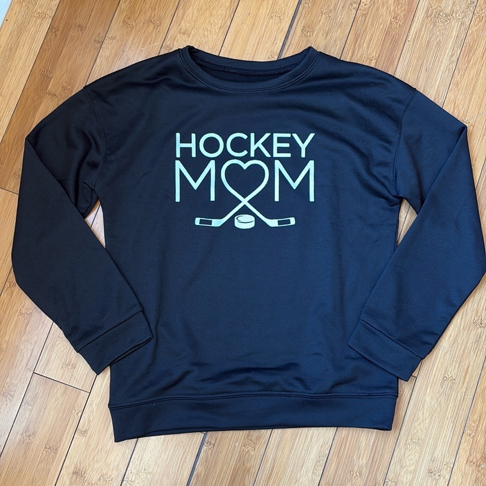 Black and White Hockey Mom Sweatshirt - S